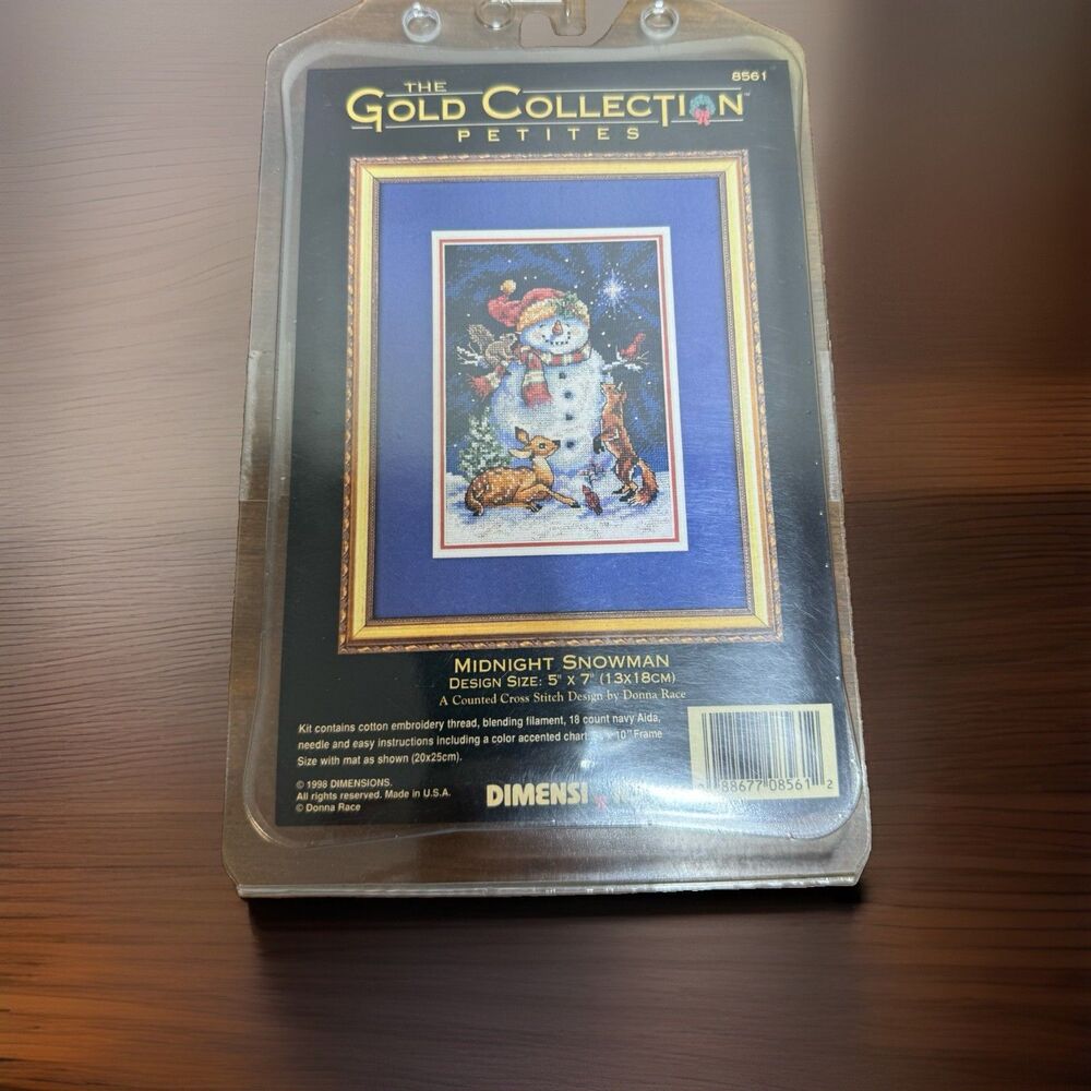 Dimensions Gold Collection Petites Midnight Snowman Cross Stitch Kit